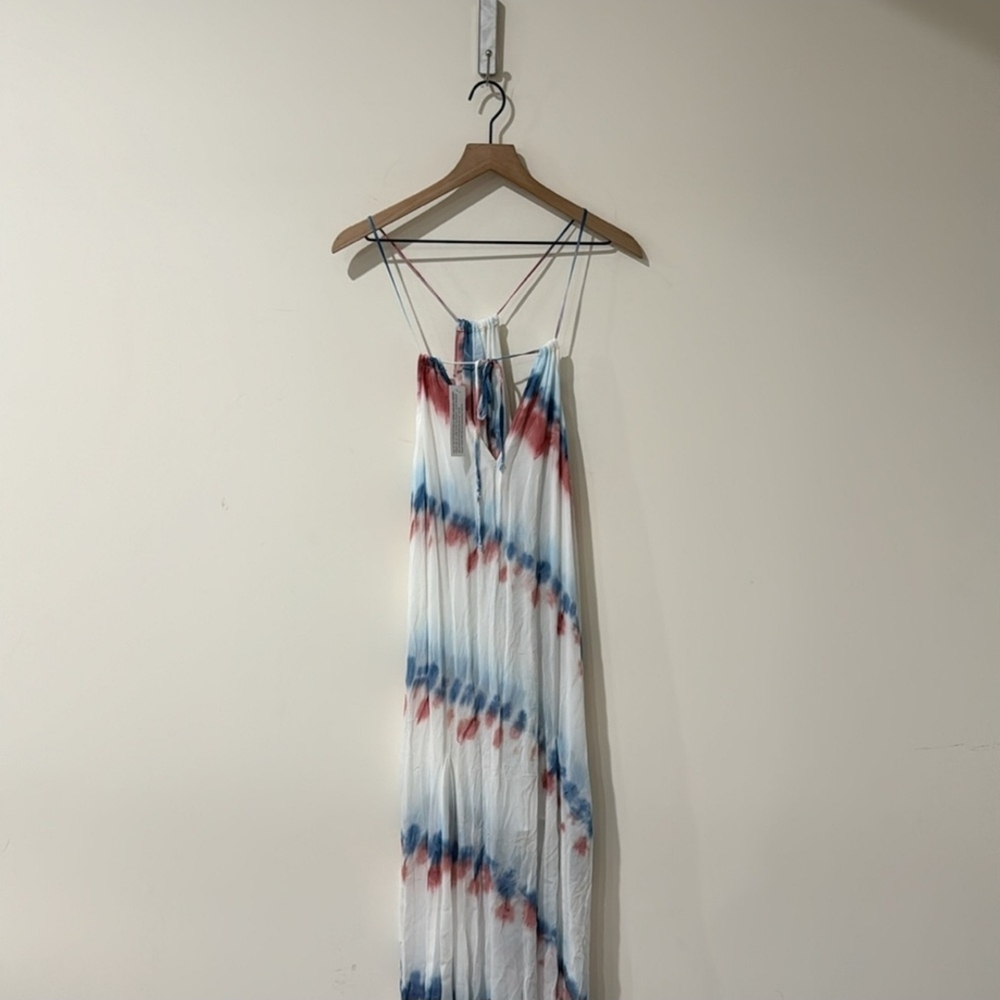 Young Fabulous & Broke Red White and Blue Tie Dye Maxi Sundress